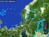 2015年07月19日の福井県の雨雲レーダー