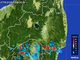 2015年07月20日の福島県の雨雲レーダー