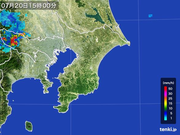 千葉県の雨雲レーダー(2015年07月20日)