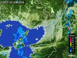 2015年07月21日の大阪府の雨雲レーダー