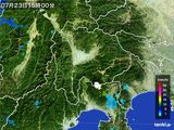 2015年07月23日の山梨県の雨雲レーダー