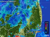 2015年07月24日の福島県の雨雲レーダー