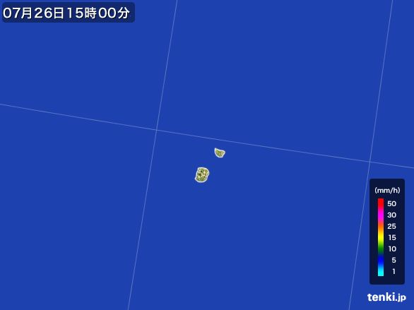 南大東島(沖縄県)の雨雲レーダー(2015年07月26日)