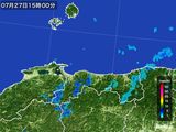 2015年07月27日の鳥取県の雨雲レーダー
