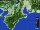 2015年07月28日の三重県の雨雲レーダー