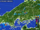 2015年07月28日の広島県の雨雲レーダー