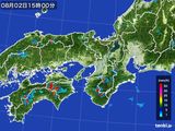 2015年08月02日の近畿地方の雨雲レーダー