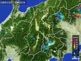 2015年08月02日の長野県の雨雲レーダー