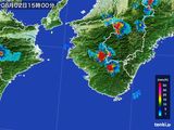 2015年08月02日の和歌山県の雨雲レーダー