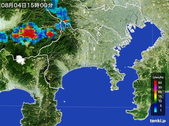 神奈川県の雨雲レーダー(2015年08月04日)