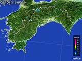 2015年08月04日の高知県の雨雲レーダー