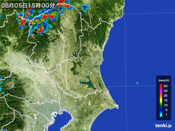 茨城県の雨雲レーダー(2015年08月05日)