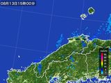 2015年08月13日の島根県の雨雲レーダー