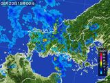 2015年08月20日の山口県の雨雲レーダー