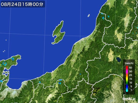 新潟県の雨雲レーダー(2015年08月24日)