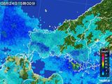 2015年08月24日の山口県の雨雲レーダー