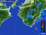 2015年08月28日の和歌山県の雨雲レーダー