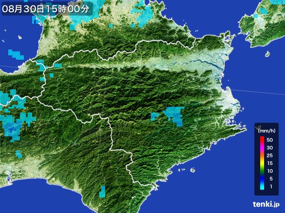 徳島県の雨雲レーダー(2015年08月30日)