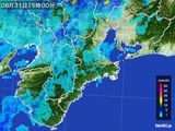 2015年08月31日の三重県の雨雲レーダー