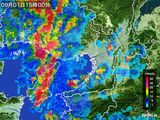 2015年09月01日の大阪府の雨雲レーダー