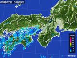 2015年09月02日の近畿地方の雨雲レーダー