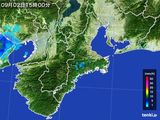 2015年09月02日の三重県の雨雲レーダー