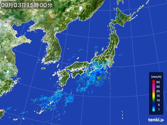 雨雲レーダー(2015年09月03日)