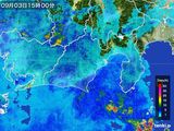 2015年09月03日の静岡県の雨雲レーダー