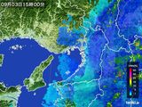 2015年09月03日の大阪府の雨雲レーダー