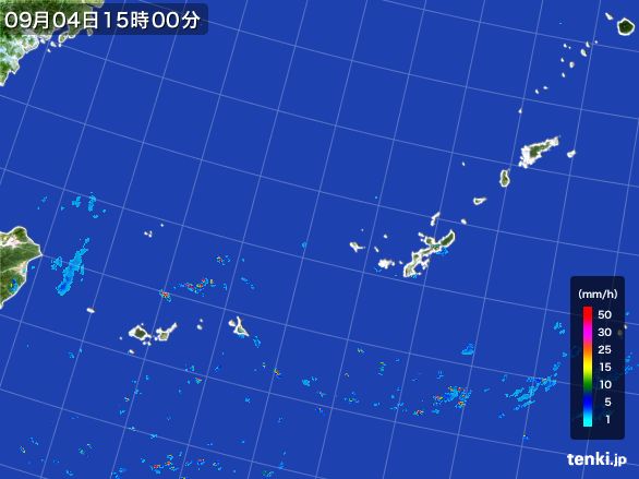 沖縄地方の雨雲レーダー(2015年09月04日)