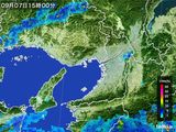 2015年09月07日の大阪府の雨雲レーダー