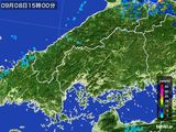 2015年09月08日の広島県の雨雲レーダー