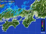 2015年09月12日の近畿地方の雨雲レーダー