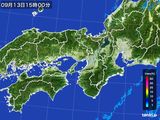 2015年09月13日の近畿地方の雨雲レーダー