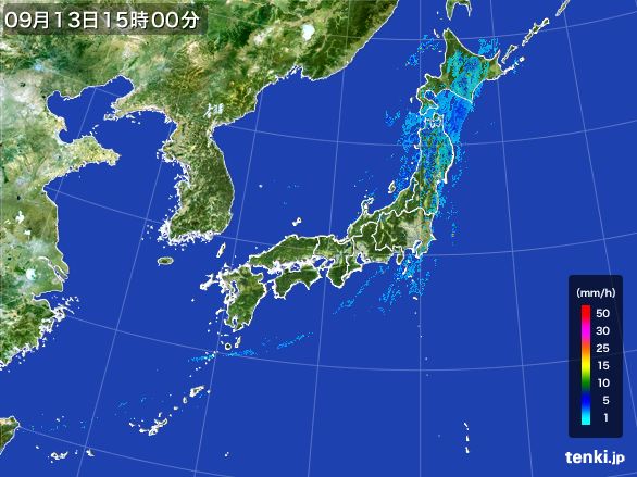 雨雲レーダー(2015年09月13日)