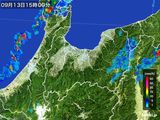 2015年09月13日の富山県の雨雲レーダー