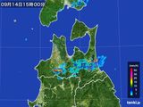 2015年09月14日の青森県の雨雲レーダー