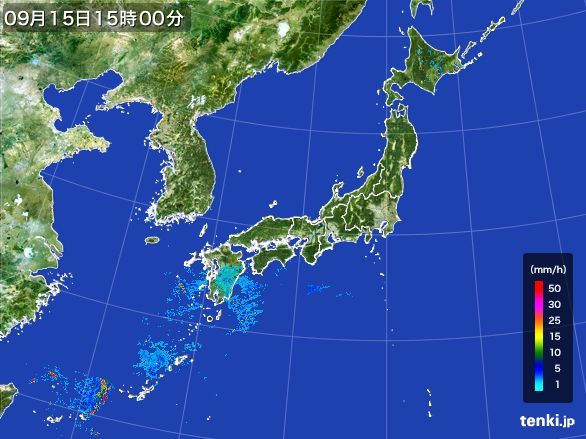 雨雲レーダー(2015年09月15日)