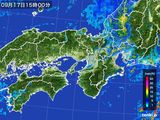 2015年09月17日の近畿地方の雨雲レーダー