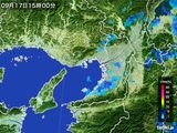 2015年09月17日の大阪府の雨雲レーダー