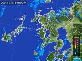 2015年09月17日の長崎県の雨雲レーダー