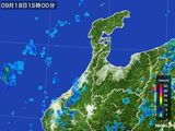 2015年09月18日の石川県の雨雲レーダー