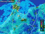 2015年09月24日の富山県の雨雲レーダー