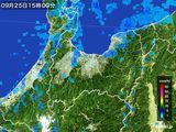 2015年09月25日の富山県の雨雲レーダー