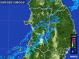 2015年09月28日の秋田県の雨雲レーダー