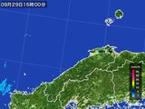 2015年09月29日の島根県の雨雲レーダー