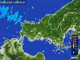 2015年09月29日の山口県の雨雲レーダー