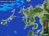 2015年09月29日の長崎県の雨雲レーダー
