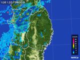 2015年10月12日の岩手県の雨雲レーダー