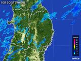 2015年10月30日の岩手県の雨雲レーダー